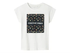 Name It top hvid med positive vibes tekstprint